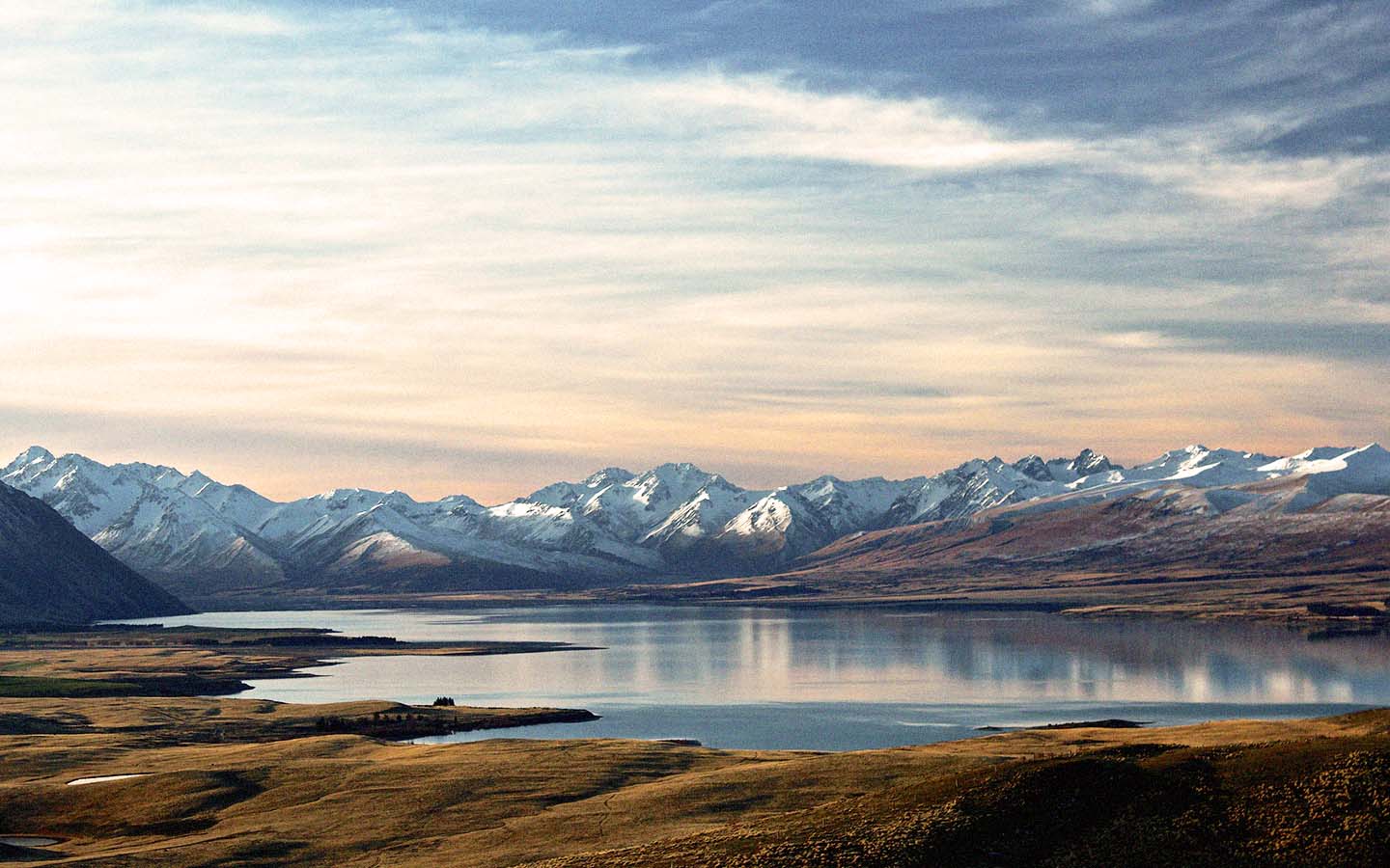 Lake with mountains in the distance